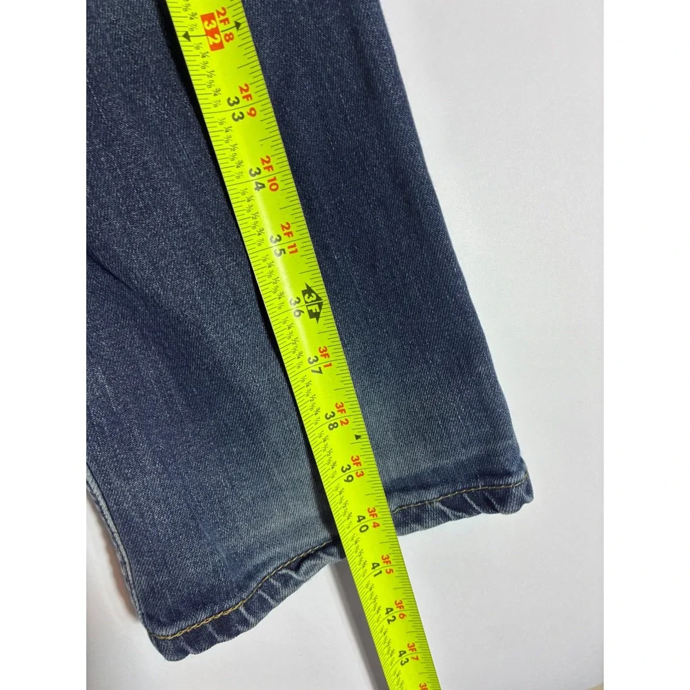 Levis 511 Slim Fit Jeans Mens 33x32 Blue Distressed Denim Pants 0436